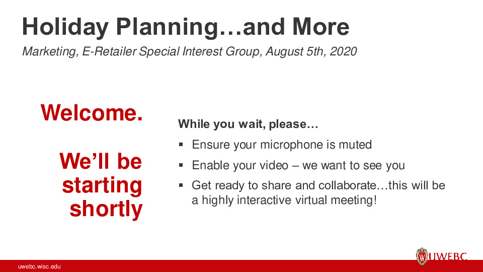UWEBC Presentation Slides: Holiday Planning thumbnail